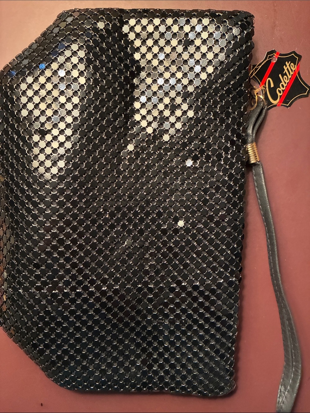 Black Sequin Wristlet Clutch